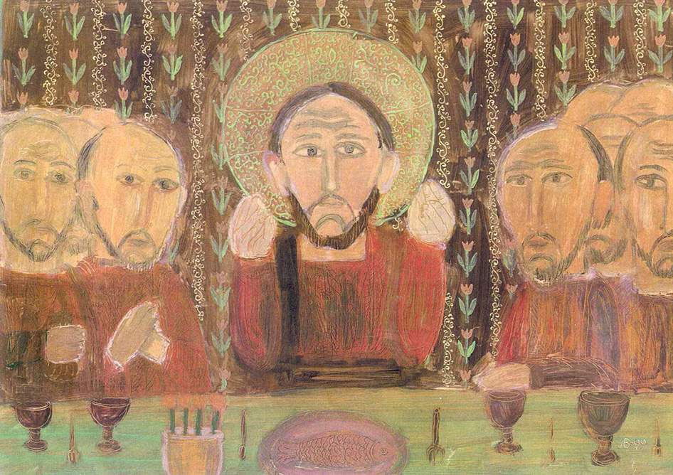 «Тайна вечеря». 1999. Скло, олія